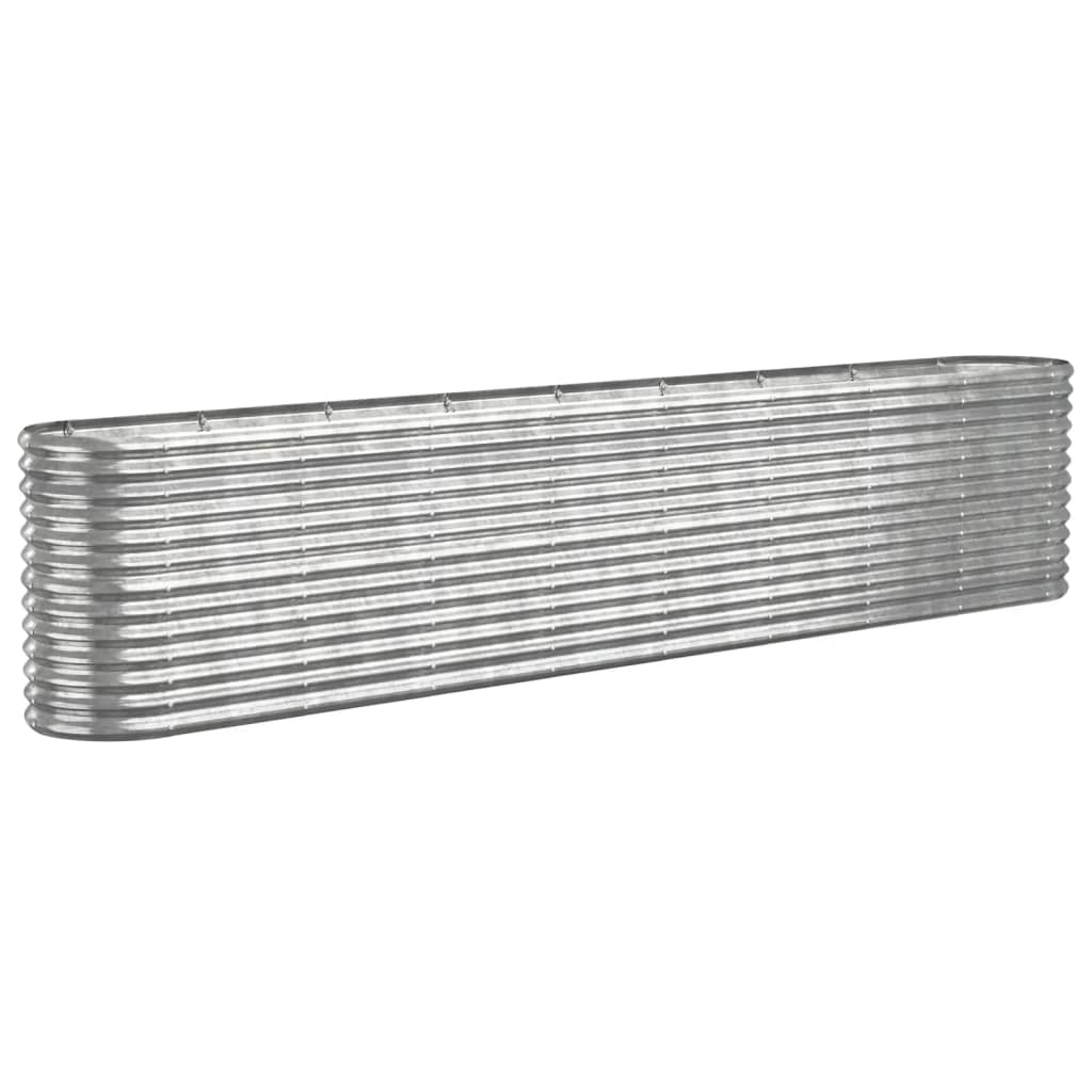 Jardinera Arriate Acero Galvanizado Plata 332x40x68 Cm_0