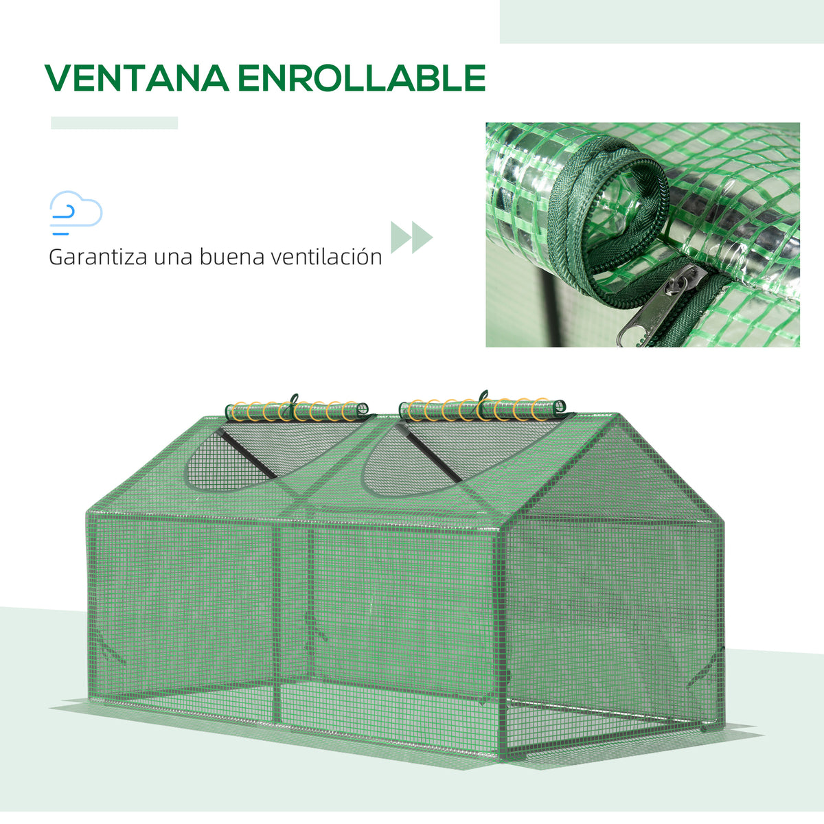 Invernadero De Terraza Outsunny Acero, Pe Verde Oscuro 120x60x60 Cm_4