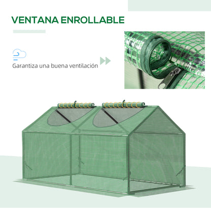 Invernadero De Terraza Outsunny Acero, Pe Verde Oscuro 120x60x60 Cm_4