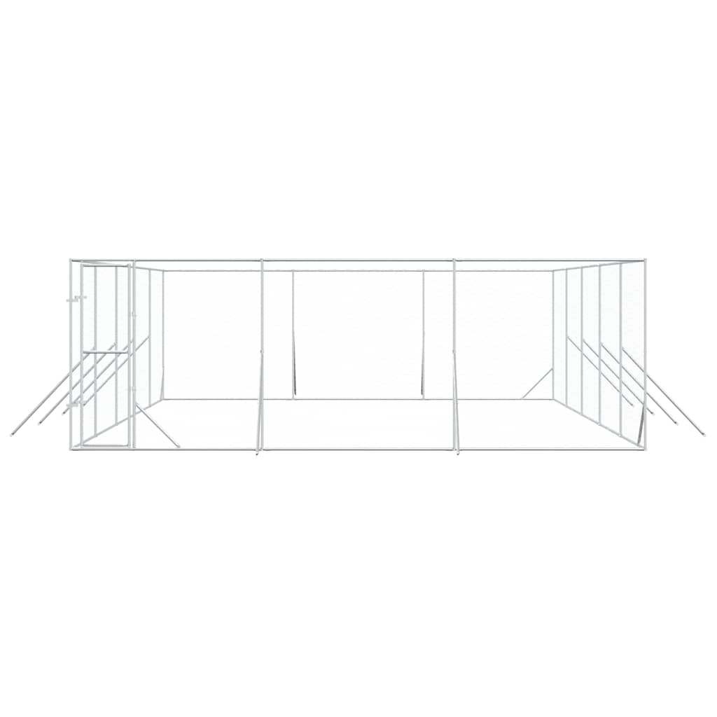 Perrera De Exterior Acero Galvanizado Plateado 6x10x2 M_4