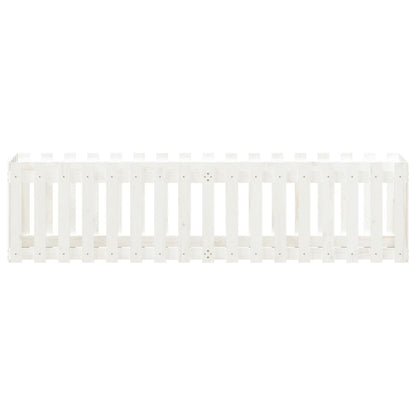 Arriate Elevado Jardín Con Valla Madera Pino Blanco 200x50x50cm_4