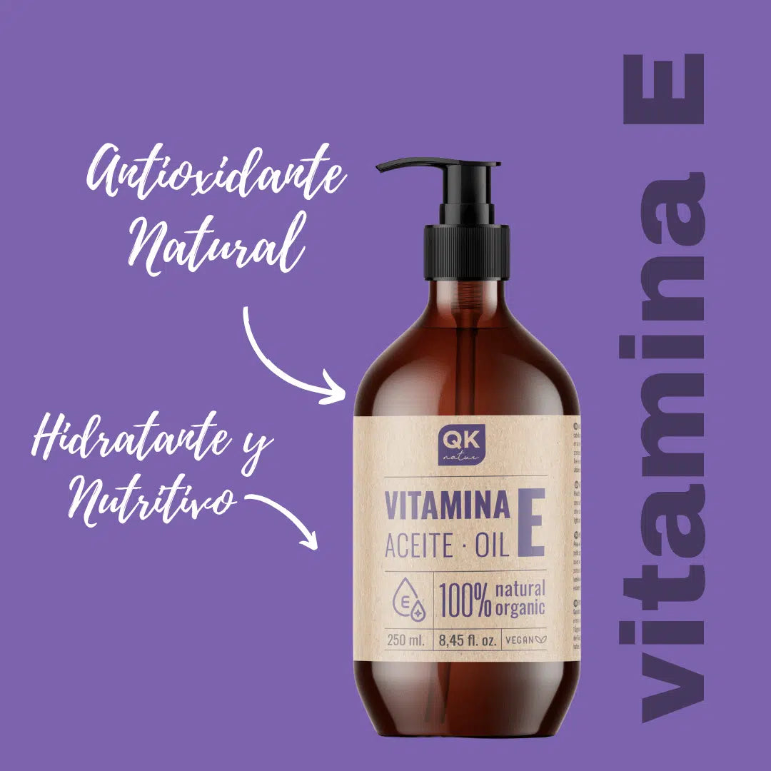 Qknatur - Vitamina E Aceite 250 Ml - Natural - Antioxidante Y Antiedad Para Cara, Piel, Cabello Y Uñas_1
