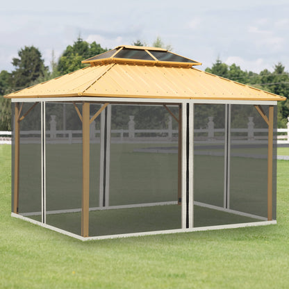 4 Paneles Laterales De Mosquitera Para Carpa Outsunny Negro 352x207cm_1