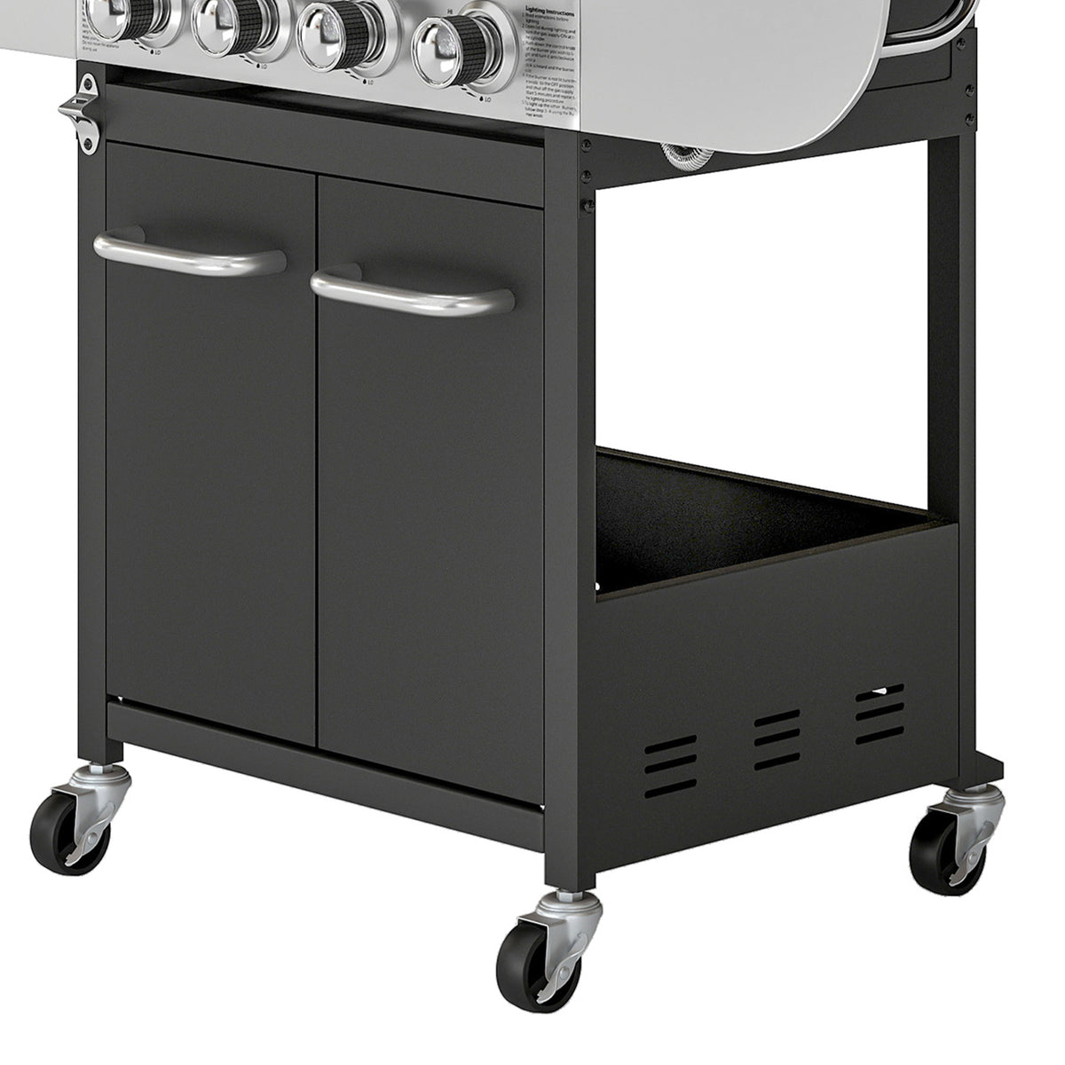 Outsunny Barbacoa De Gas Con 4 Quemadores 12,8 Kw Termómetro Mesas Laterales_4