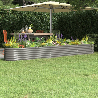 Jardinera Arriate Acero Galvanizado Gris 332x40x36 Cm_1
