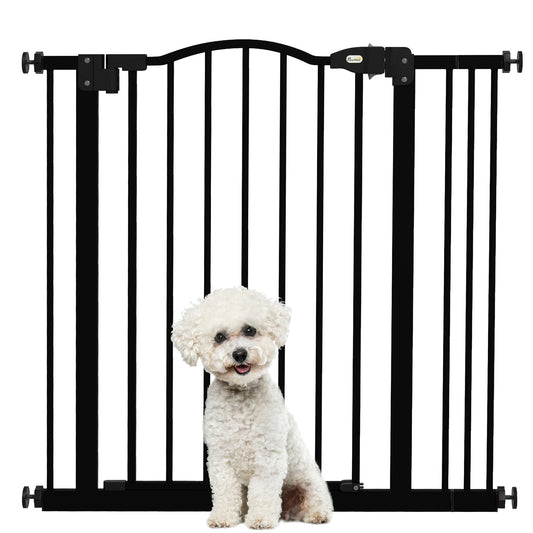 Pawhut Barrera Para Perros Con Ancho Ajustable 74-87 Cm Con Extensión Negro_0