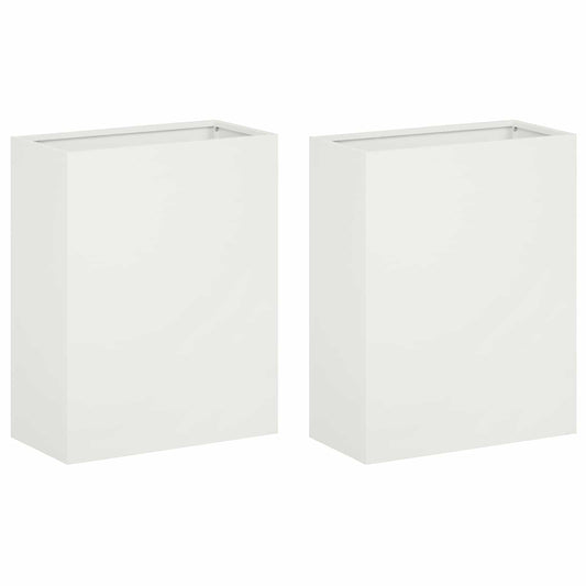 Macetero De Jardín 2 Uds. Blanco 40 X 20 X 50 Cm_0