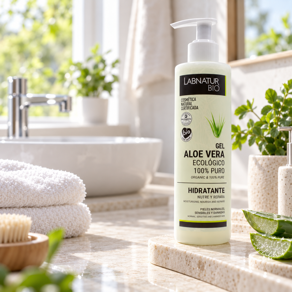 Gel de Aloe Vera Ecológico 100 % Puro Labnatur Bio 250 ml | Hidrata, Calma y Refresca | Rostro y Cuerpo | Vegano_1