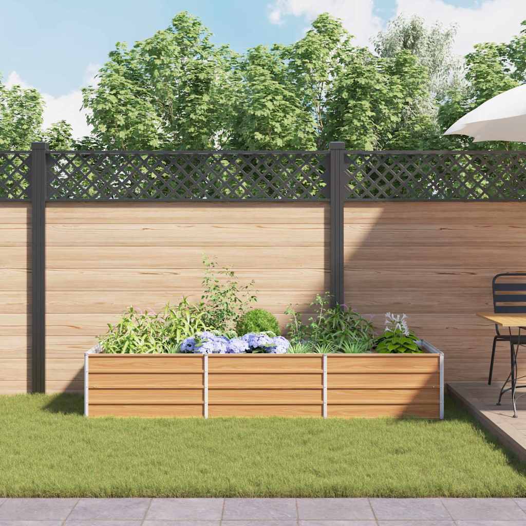 Arriate Elevado Marrón Claro 240 X 80 X 45 Cm Acero Galvanizado_3