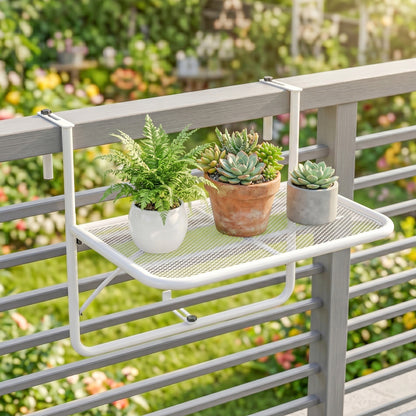Outsunny Mesa Colgante Balcón Altura Ajustable En 3 Posiciones Carga 30kg_3