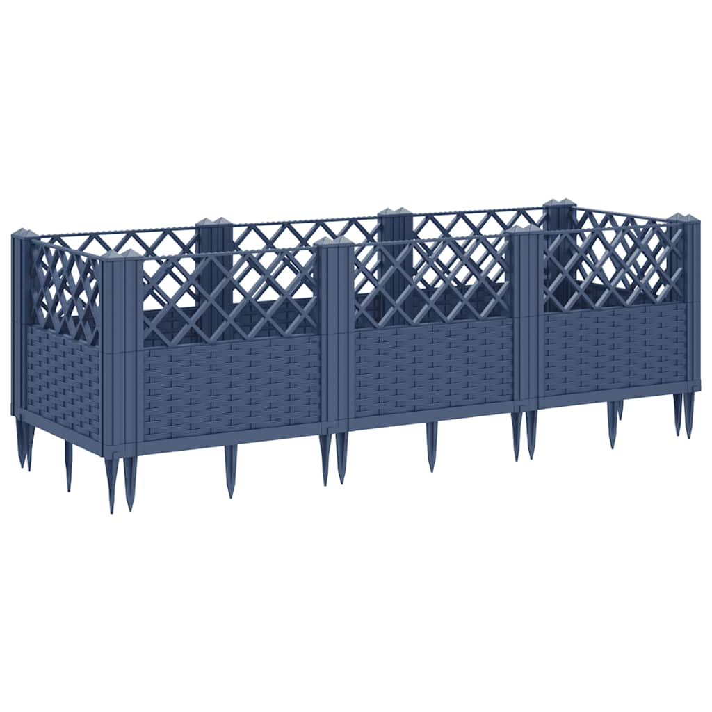 Jardinera Con Clavijas Pp Azul Gris 123,5x43,5x43,5 Cm_4