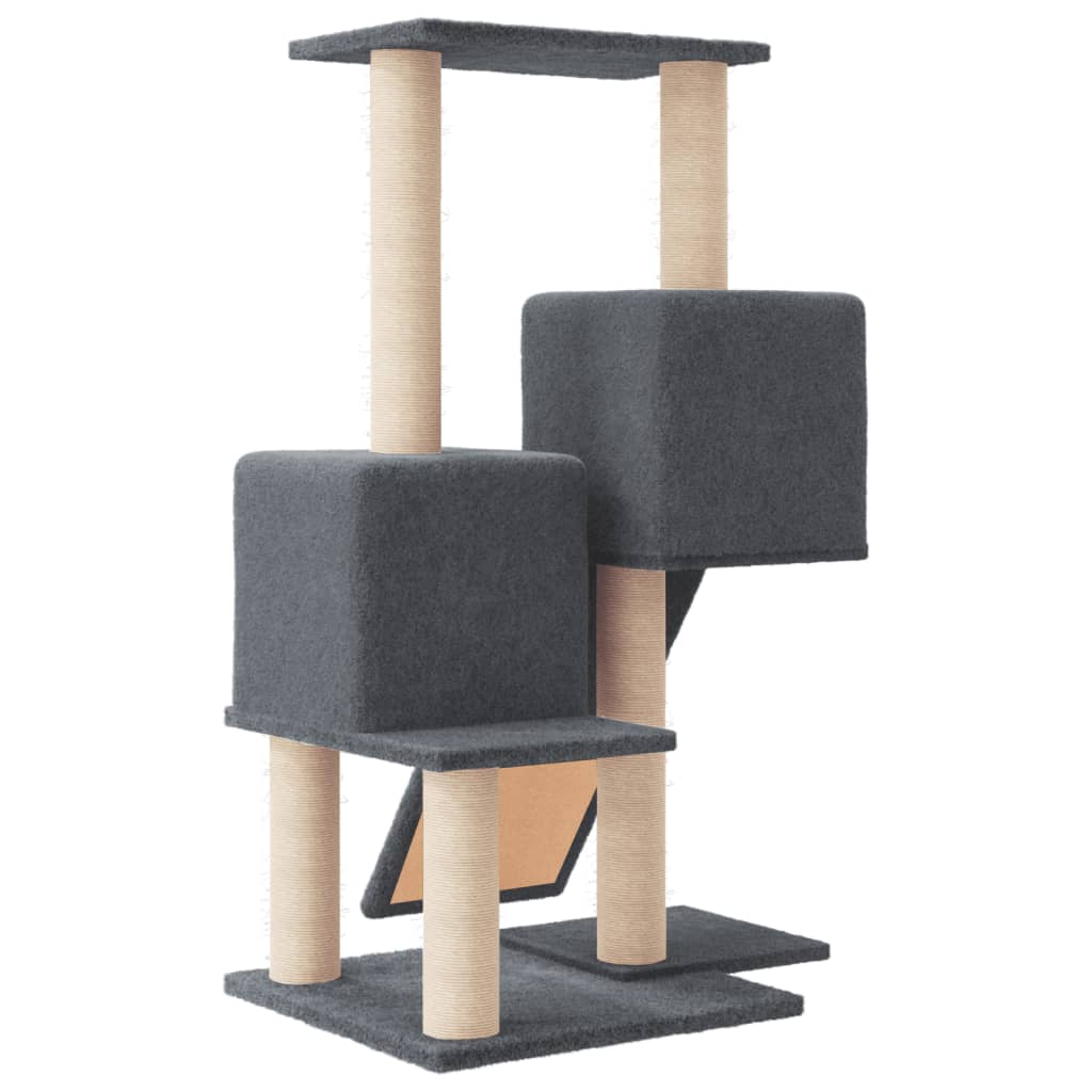 Rascador Para Gatos Con Postes De Sisal Gris Oscuro 82 Cm_4