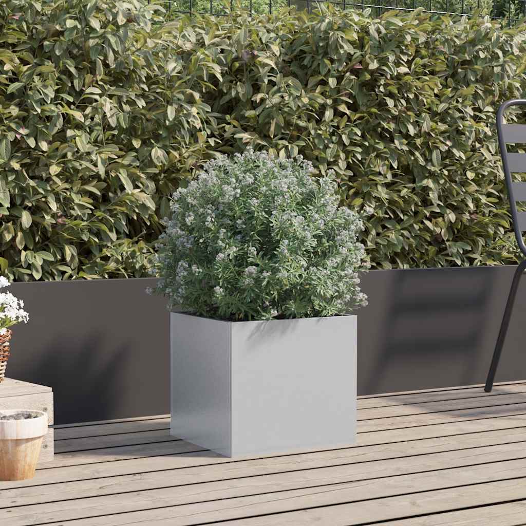 Jardinera De Acero Galvanizado Plateado 32x30x29 Cm_2