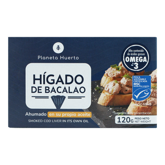 Hígado de bacalao en su propio aceite MSC pesca sostenible Planeta Huerto 120 g