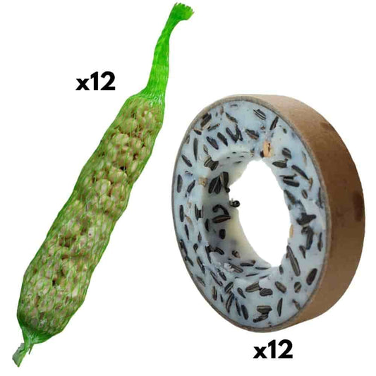 Comida Para Pájaros, 12 Anillos De Alpiste, 12 Barritas De Cacahuete, Alimento Para Aves Silvestres_0