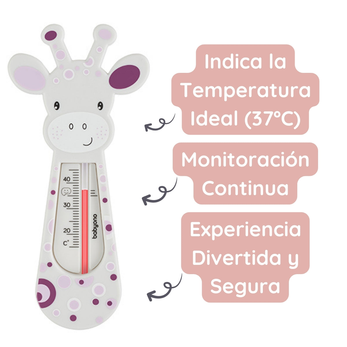 Termometro Del Agua Para Bebés Girafa Lila_3