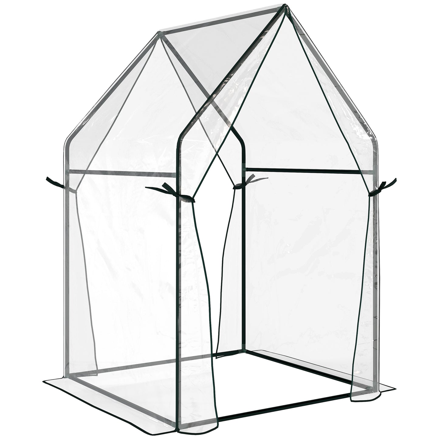 Outsunny Invernadero De Jardín Con 2 Puertas Anti-uv 90x90x145 Cm Transparente_0