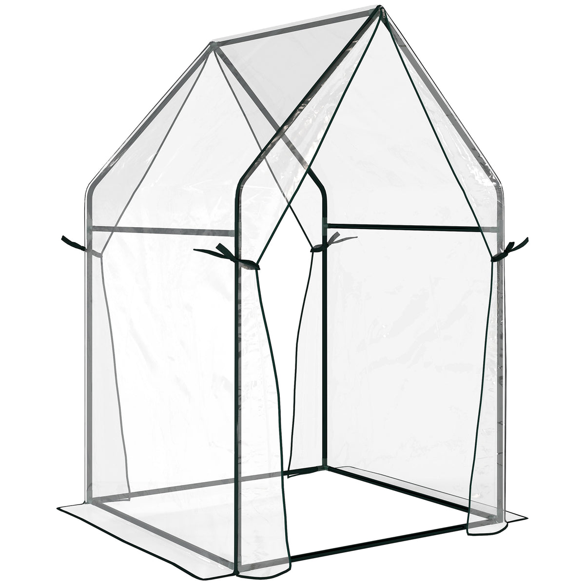 Outsunny Invernadero De Jardín Con 2 Puertas Anti-uv 90x90x145 Cm Transparente_0