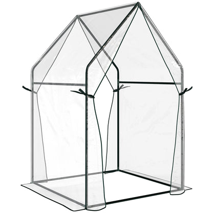 Outsunny Invernadero De Jardín Con 2 Puertas Anti-uv 90x90x145 Cm Transparente_0