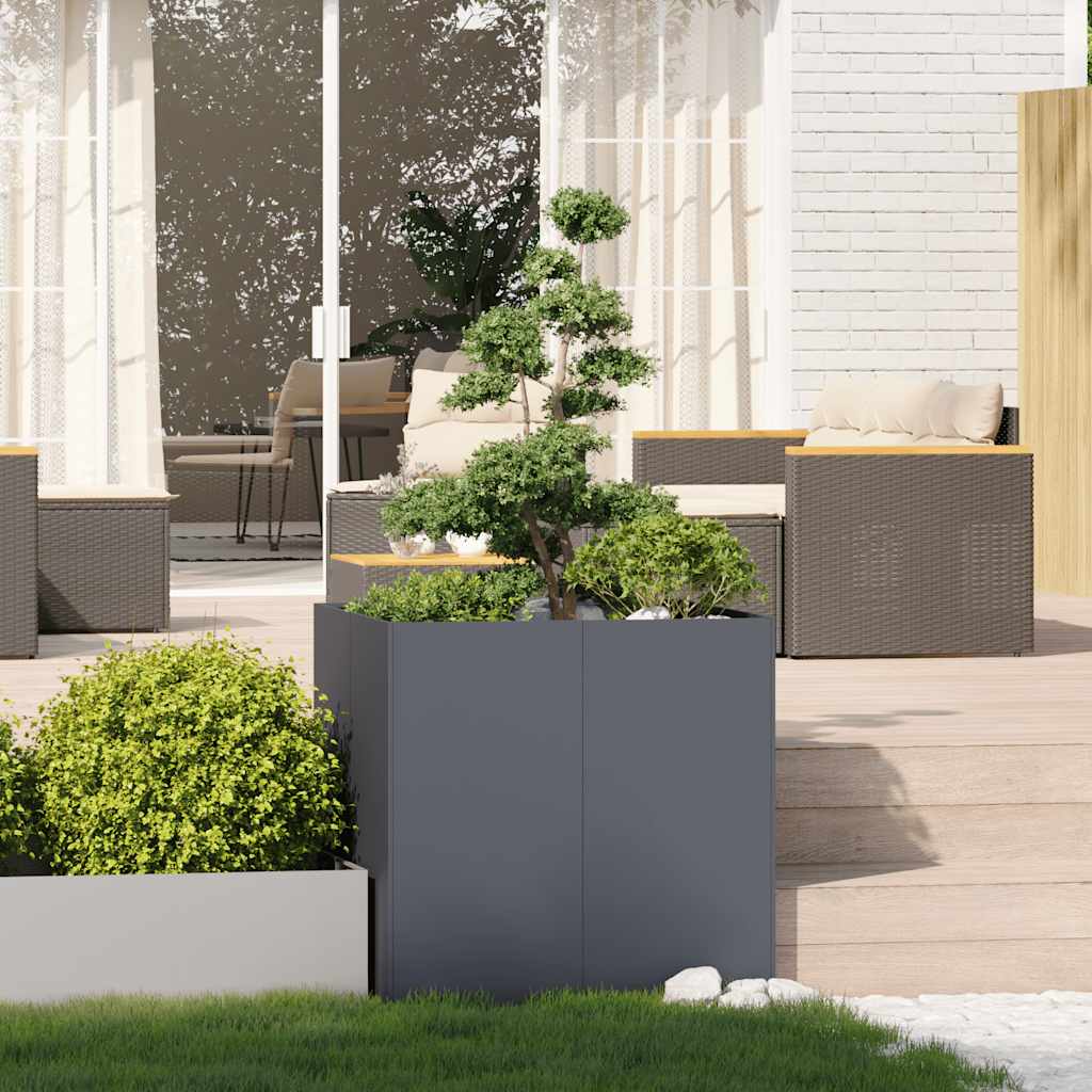 Jardinera Acero Gris Antracita 80x80x80 Cm_2