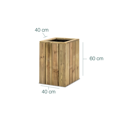 Jardinera De Madera Para Exterior Atrium Hortalia 40x40x60 Cm_5