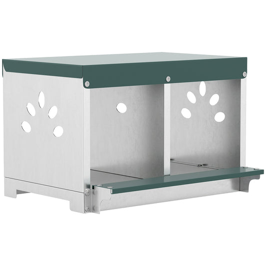 Ponedero Para Gallinas Pawhut Acero Galvanizado Plateado 54.5x42.5x35.5 Cm_0