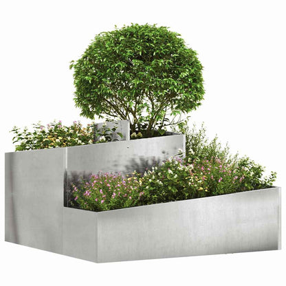 Macetero De Jardín Plateado 80 X 80 X 50 Cm Acero Inoxidable_2