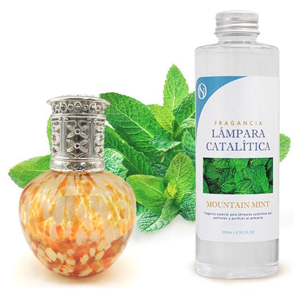 Lámpara Catalítica Drops Orange + Fragancia Mountain Mint 200ml - Elimina Malos Olores, Impurezas Y Perfuma_0