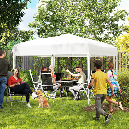Outsunny Carpa Plegable 3x3 M Con Bolsa Altura Ajustable Blanco Plata_1