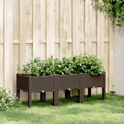 Jardinera Con Patas Pp Marrón 120x40x42 Cm_1