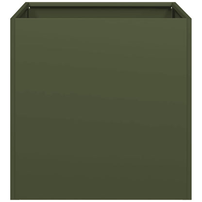 Jardinera De Acero Laminado En Frío Verde Oliva 40x40x40 Cm_3