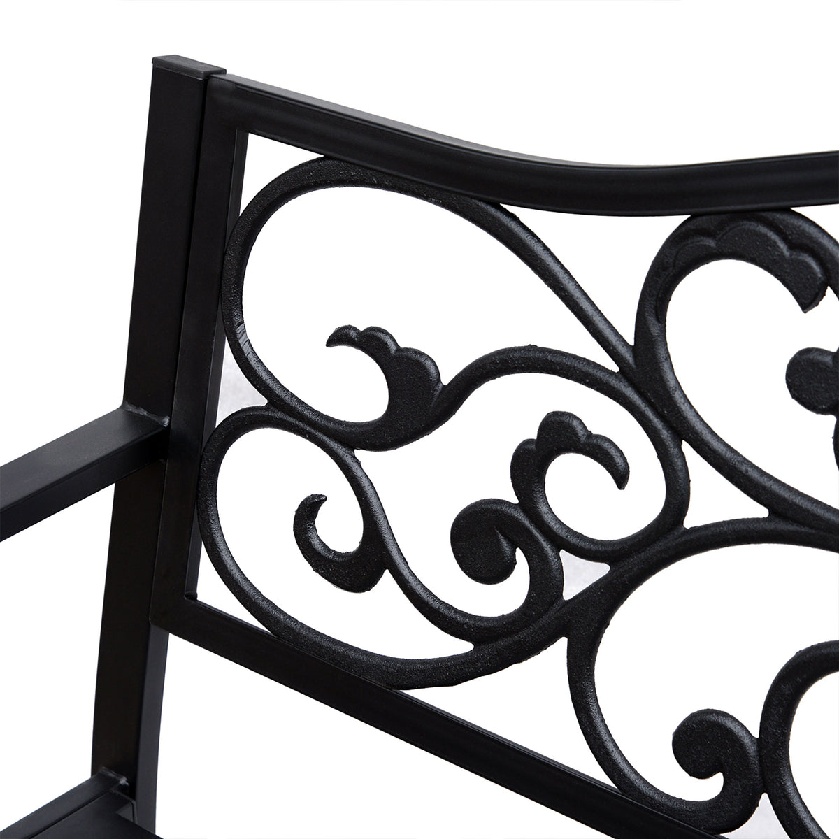 Outsunny Banco De Jardín De Acero Carga 240 Kg Para Patio 127x60x89 Cm Negro_3