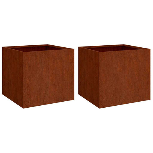 Jardineras 2 Unidades Acero Corten 49x47x46 Cm_0