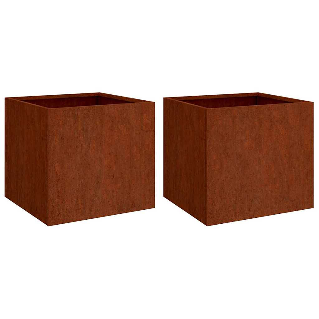 Jardineras 2 Unidades Acero Corten 42x40x39 Cm_0