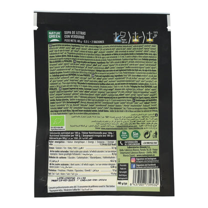 Sopa Letras con verdura bio Naturgreen, 40g