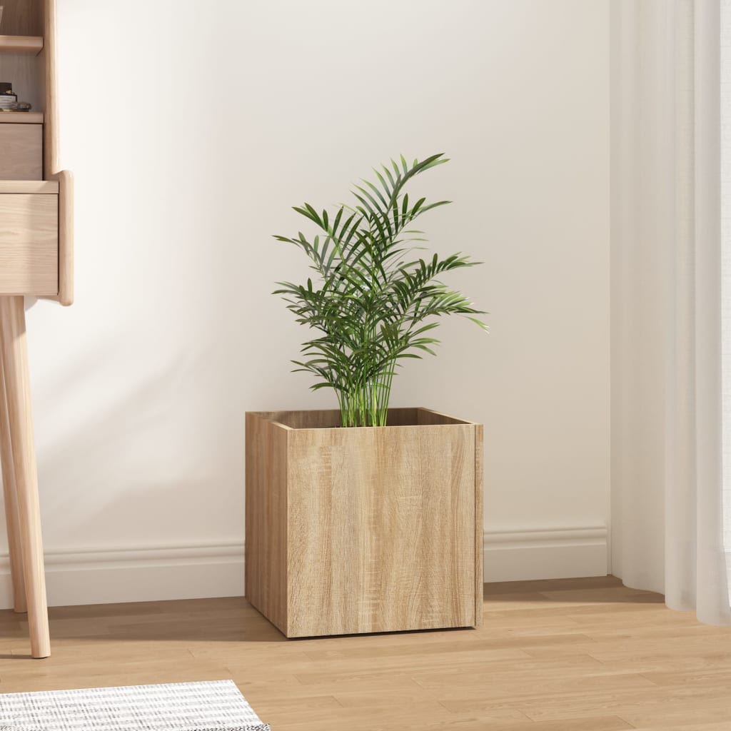 Jardinera Roble Sonoma 40x40x40 Cm Madera De Ingeniería_2