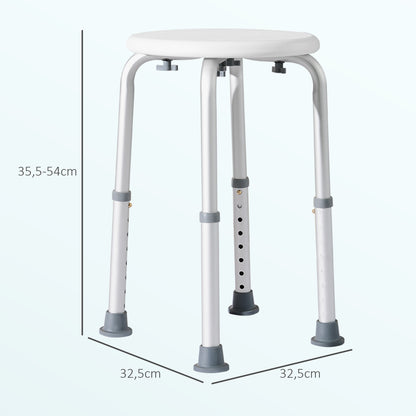 Taburete De Ducha Homcom Blanco Ø32,5x34,8-52,3 Cm_2