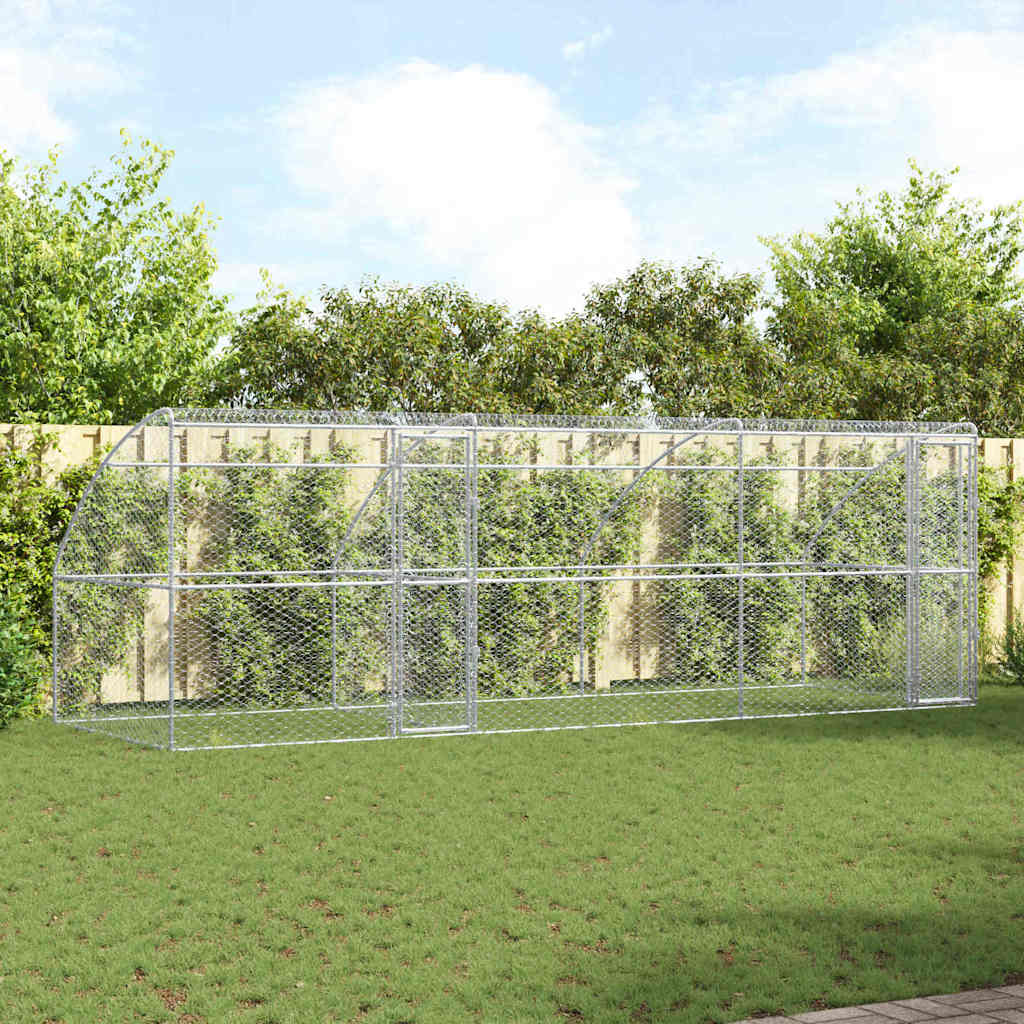 Refugio Para Perros 3 Pcs Plateado 6 X 2 X 2 M_1