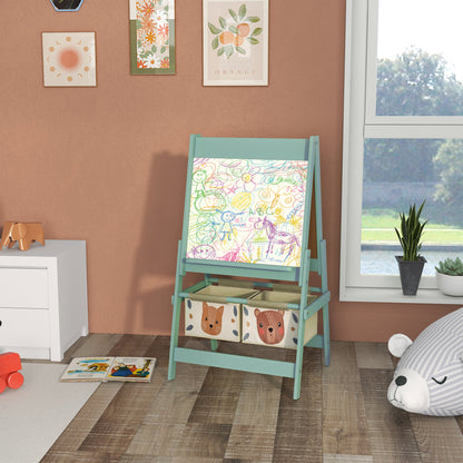 Aiyaplay Caballete Para Niños 3 En 1 Doble Cara Rollo Papel 54x46,5x93 Cm Verde_1
