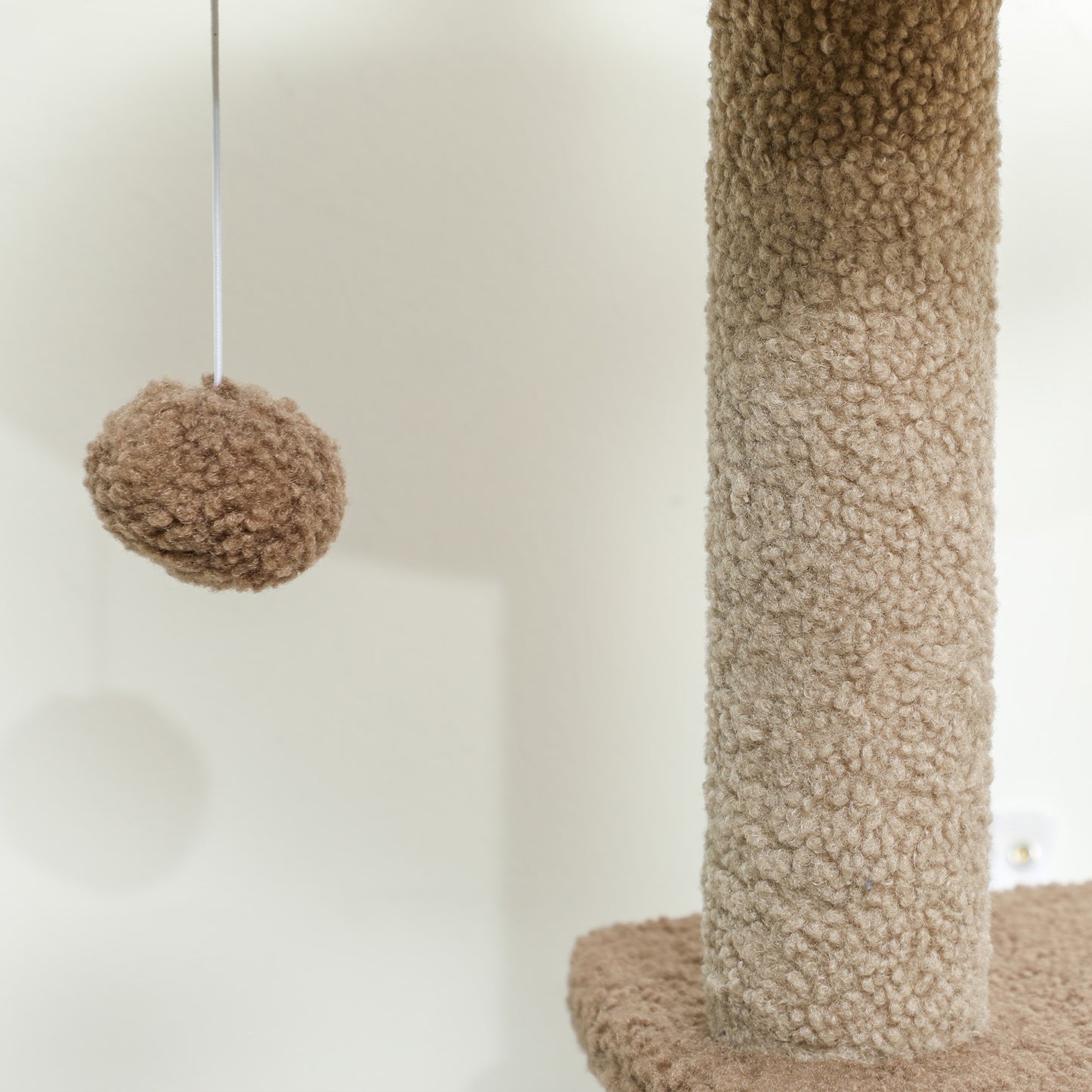 Pawhut Árbol Rascador Para Gatos Altura 133 Cm Con Nido Plataformas Café_4