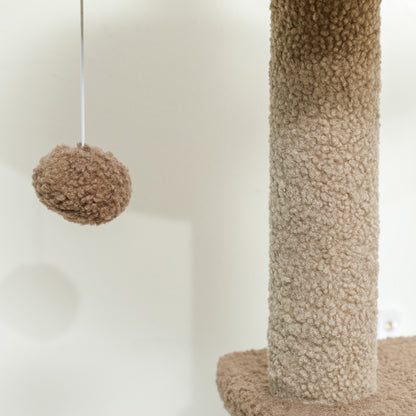Pawhut Árbol Rascador Para Gatos Altura 133 Cm Con Nido Plataformas Café_4