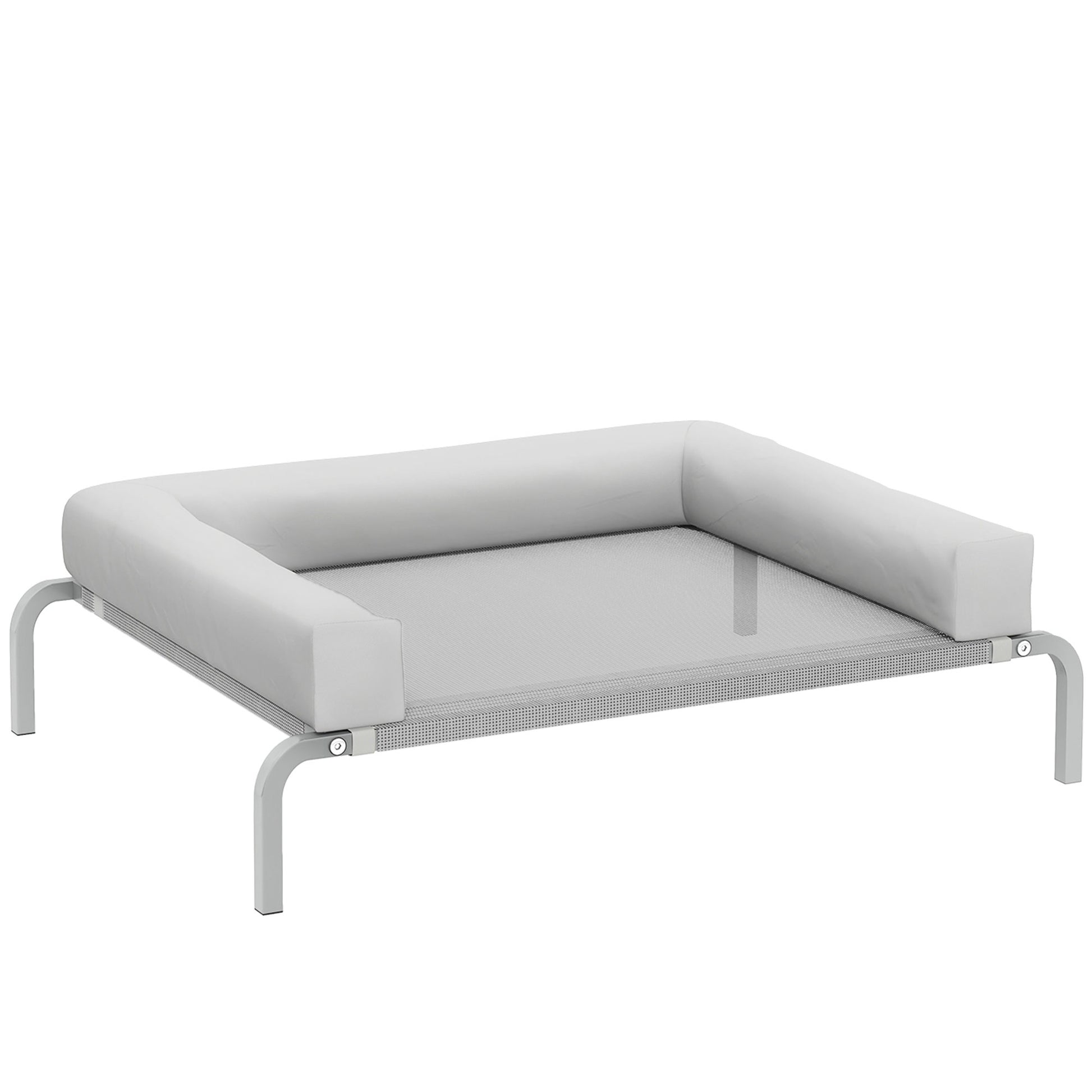 Pawhut Cama Elevada Para Perros Transpirable Con Refuerzos Extraíbles Gris Claro_0