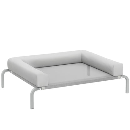 Pawhut Cama Elevada Para Perros Transpirable Con Refuerzos Extraíbles Gris Claro_0