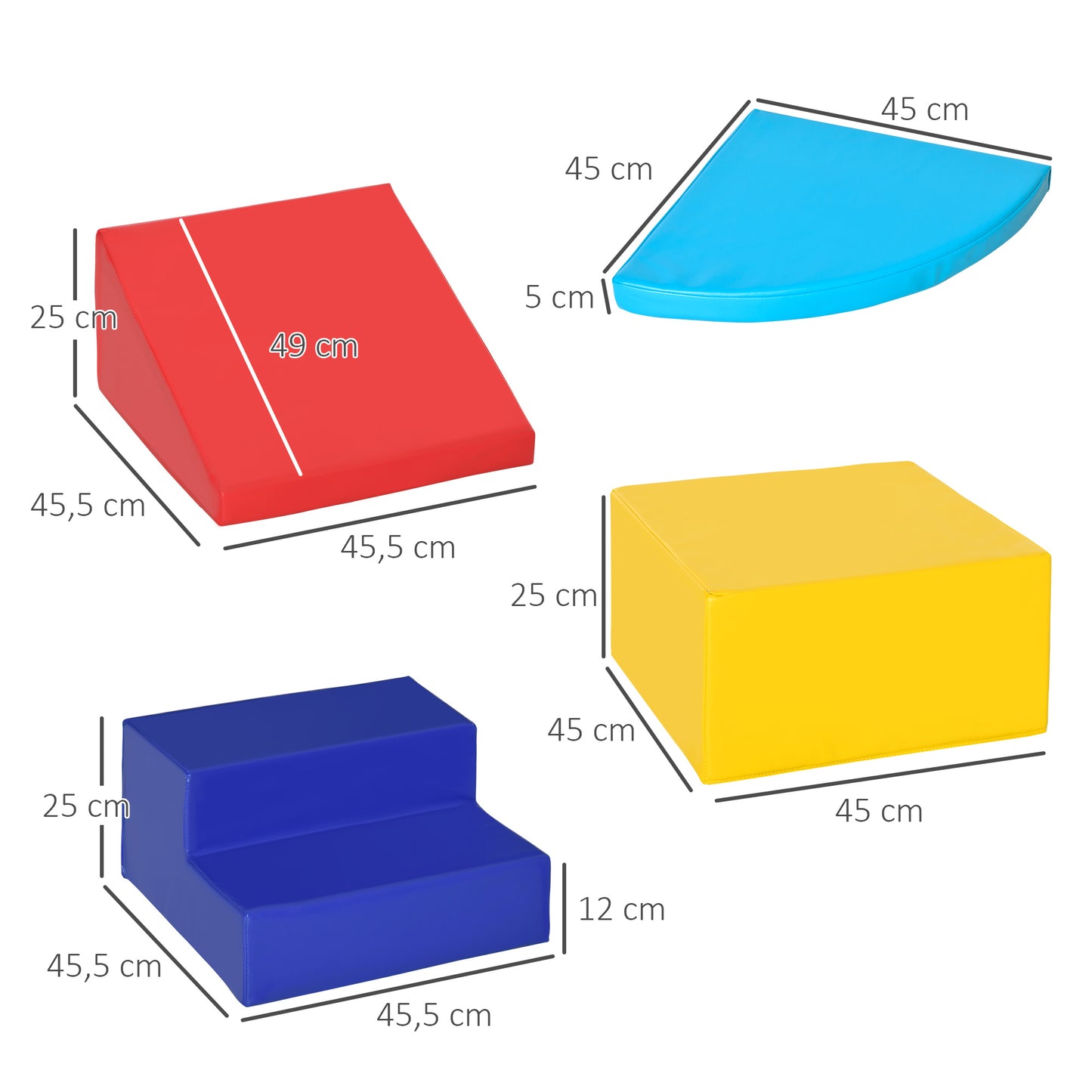Homcom Juego De 4 Bloques Psicomotricidad Para Niños Multicolor_2