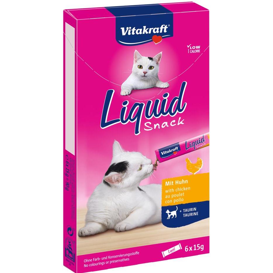 Vitakraft Cat Liquid Snack cremoso de pollo con taurina 6x15 g