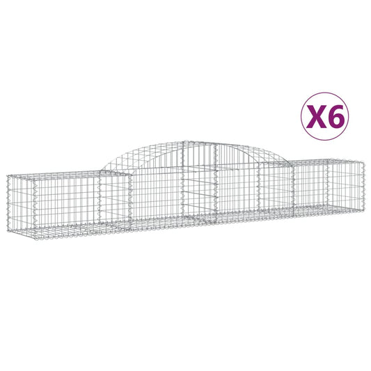 Cestas De Gaviones 6 Uds Forma De Arco Hierro 300x50x40/60 Cm_0