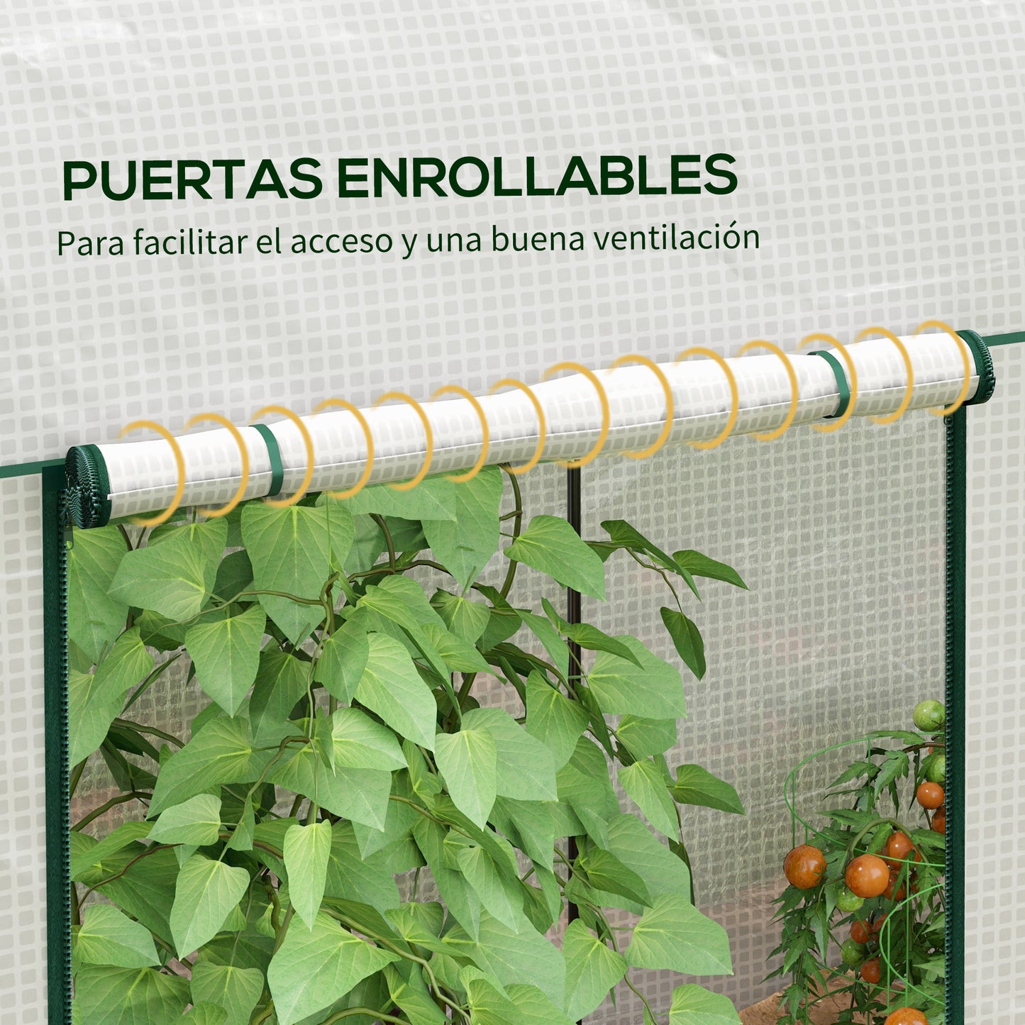 Outsunny Invernadero Pequeño Con 2 Puerta Con Cremallera 200x100x178 Cm Blanco_5