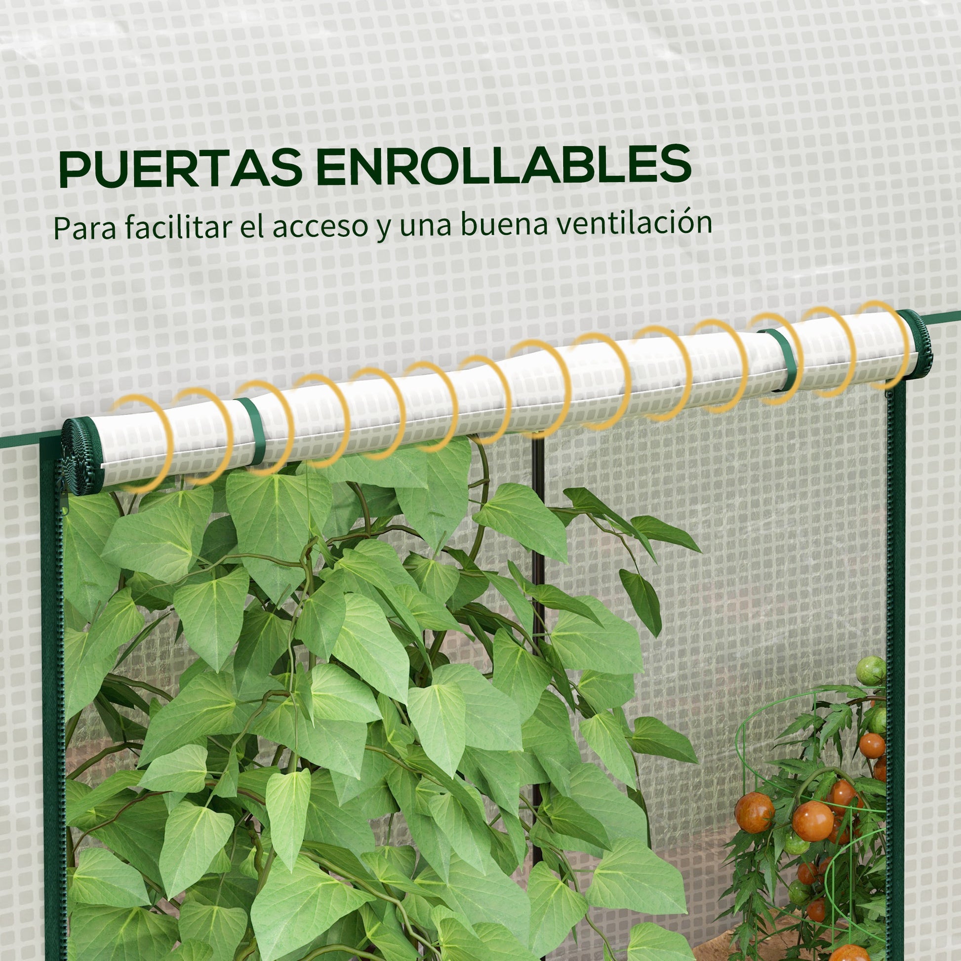 Outsunny Invernadero Pequeño Con 2 Puerta Con Cremallera 200x100x178 Cm Blanco_5
