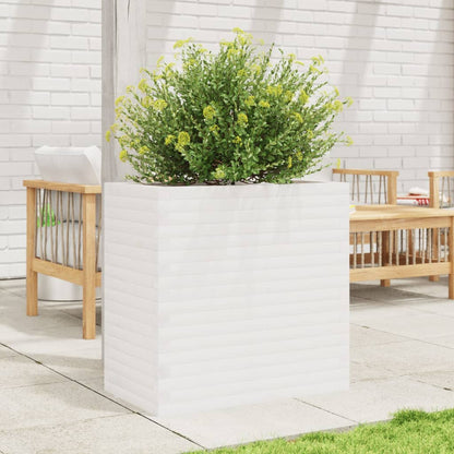 Jardinera Madera Maciza De Pino Blanco 70x40x68,5 Cm_1