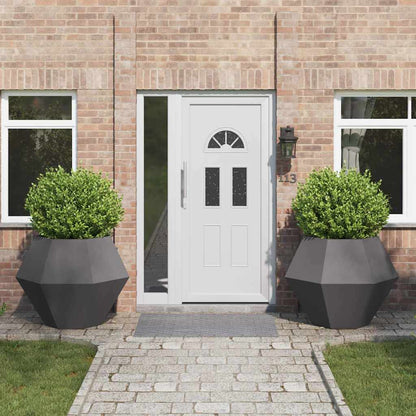 Jardinera 2 Pcs Negro 100 X 100 X 80 Cm Acero_1